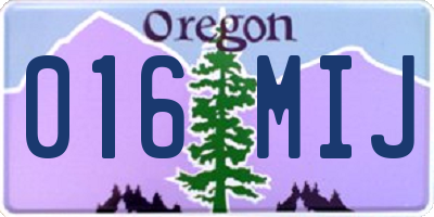 OR license plate 016MIJ