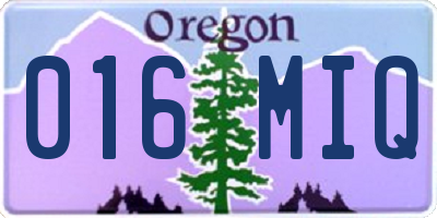 OR license plate 016MIQ