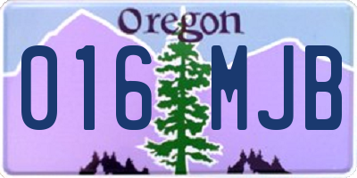 OR license plate 016MJB