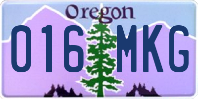 OR license plate 016MKG