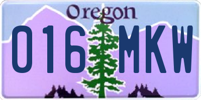 OR license plate 016MKW