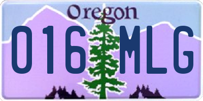 OR license plate 016MLG