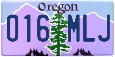 OR license plate 016MLJ