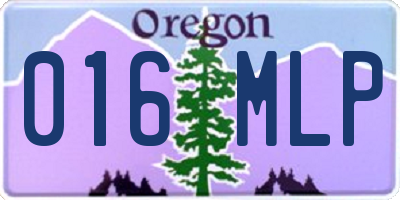 OR license plate 016MLP