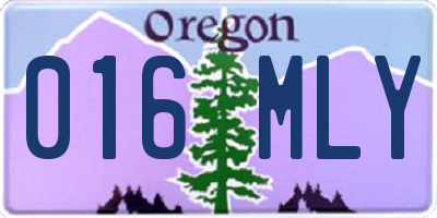 OR license plate 016MLY