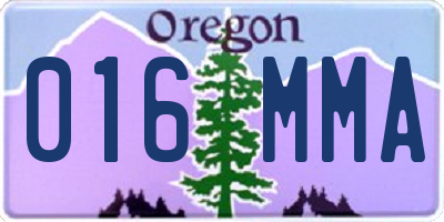 OR license plate 016MMA