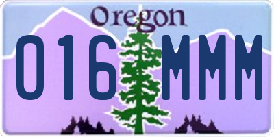 OR license plate 016MMM