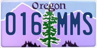 OR license plate 016MMS