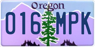 OR license plate 016MPK