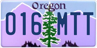 OR license plate 016MTT