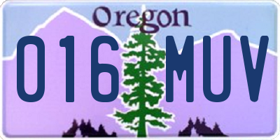 OR license plate 016MUV
