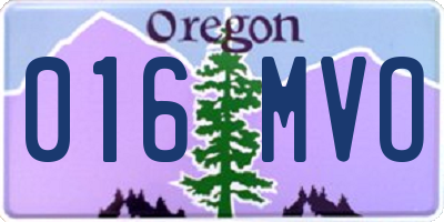 OR license plate 016MVO