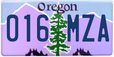 OR license plate 016MZA