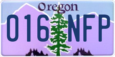 OR license plate 016NFP