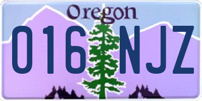 OR license plate 016NJZ