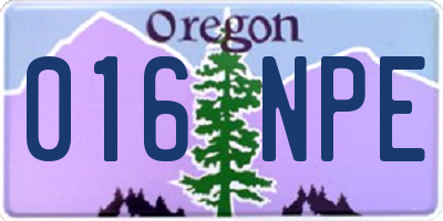 OR license plate 016NPE