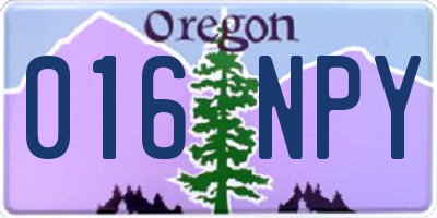 OR license plate 016NPY