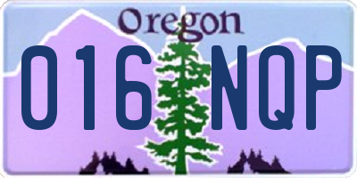 OR license plate 016NQP