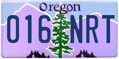 OR license plate 016NRT