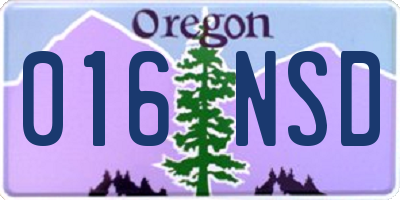 OR license plate 016NSD