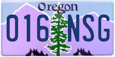 OR license plate 016NSG