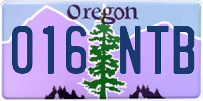OR license plate 016NTB