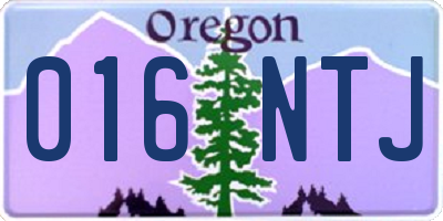 OR license plate 016NTJ