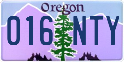OR license plate 016NTY