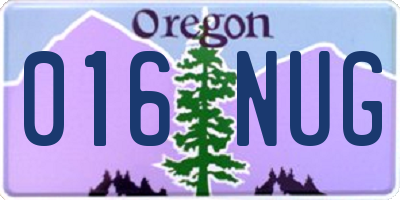 OR license plate 016NUG