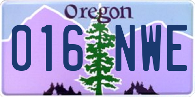 OR license plate 016NWE