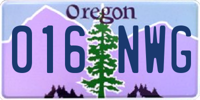 OR license plate 016NWG