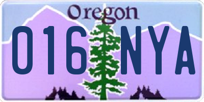 OR license plate 016NYA