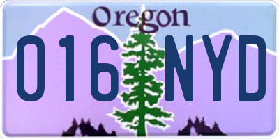 OR license plate 016NYD
