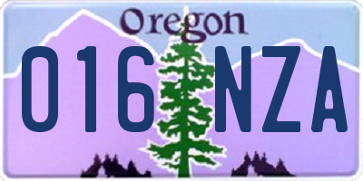 OR license plate 016NZA