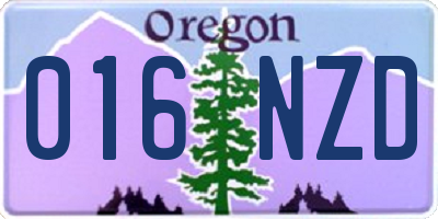 OR license plate 016NZD