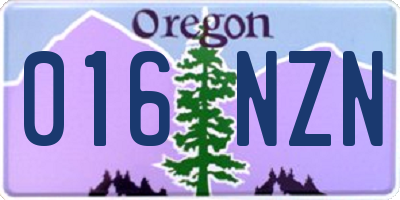 OR license plate 016NZN
