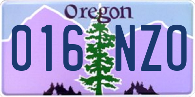 OR license plate 016NZO