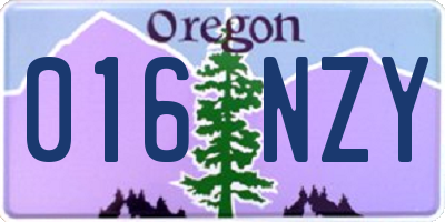 OR license plate 016NZY
