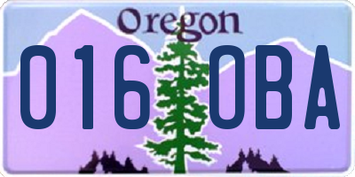 OR license plate 016OBA