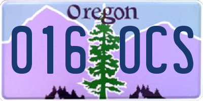 OR license plate 016OCS