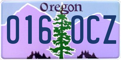 OR license plate 016OCZ