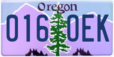 OR license plate 016OEK
