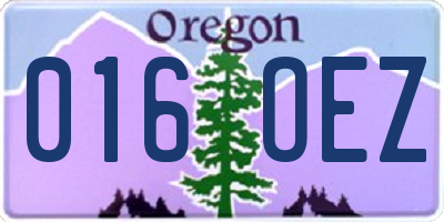 OR license plate 016OEZ