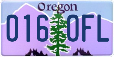 OR license plate 016OFL