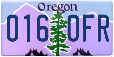 OR license plate 016OFR