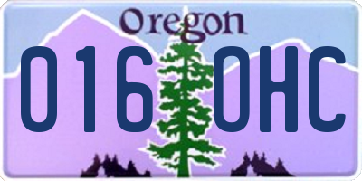 OR license plate 016OHC