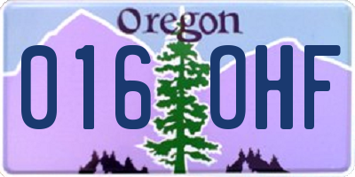 OR license plate 016OHF