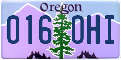OR license plate 016OHI