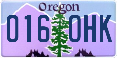 OR license plate 016OHK