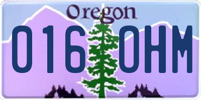 OR license plate 016OHM